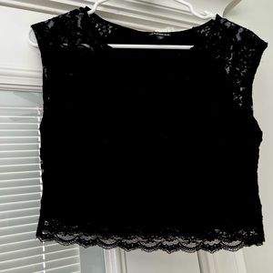 Black Lace Crop Top